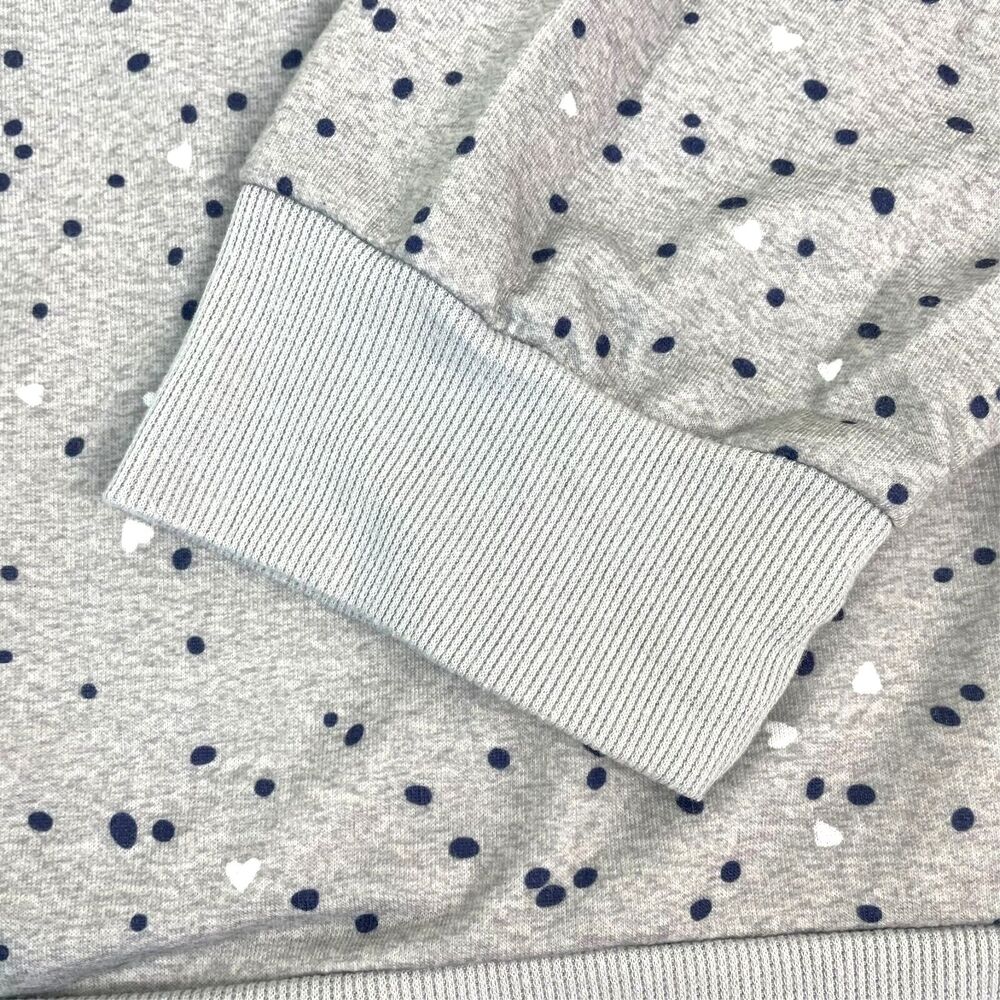 Splendid Henley Lounge Boxy Gray Sweatshirt Polka Dots Hearts Soft Sleep XXL - Picture 4 of 9